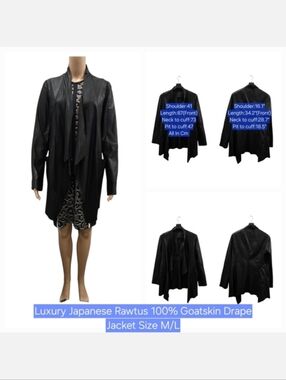 Luxury Japanese Brand Rawtus International 100% Goatskin Drape Jacket Size M/L